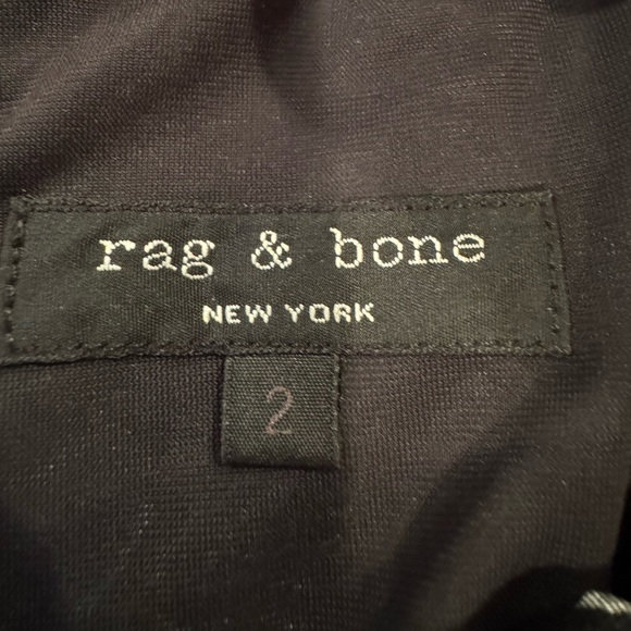 Rag & Bone Silver/Black Silk Dupioni One Shoulder Dress - Size 2 - Picture 11 of 15